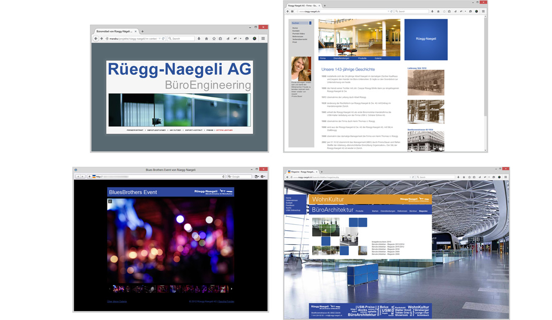 Alte Webseiten von Rüegg-Naegeli AG