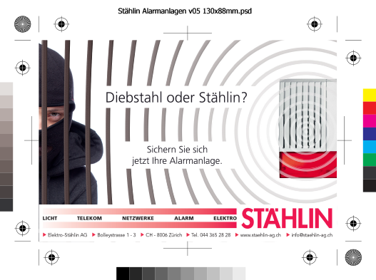 Inserat für Alarmanlagen von Stählin